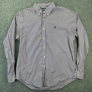 Ralph Lauren Shirt Mens Large Purple Check Long Sleeve Button Down Cotton Casual